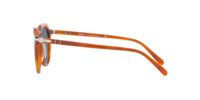 Occhiali da sole Persol PO 3281S (96/56) colore terra di siena forma pantos lenti light blue