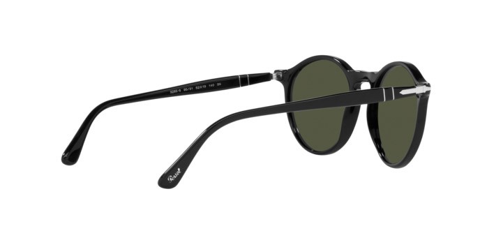 Occhiali da sole Persol PO 3285S (95/31) colore black forma rotondo lenti green
