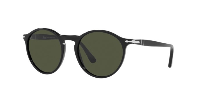 Occhiali da sole Persol PO 3285S (95/31) colore black forma rotondo lenti green