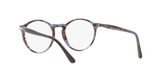 Brillen Persol PO 3285V (1155) farbe striped blue form rund gläser demo lens