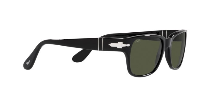 Occhiali da sole Persol PO 3288S (95/31) colore black forma rettangolare lenti green