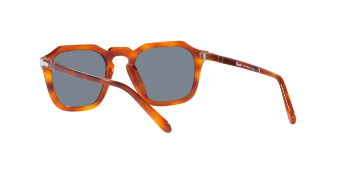 Sunglasses Persol PO 3292S (96/56) color terra di siena shape square lenses light blue