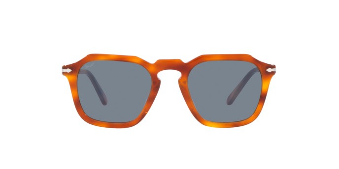 Sunglasses Persol PO 3292S (96/56) color terra di siena shape square lenses light blue