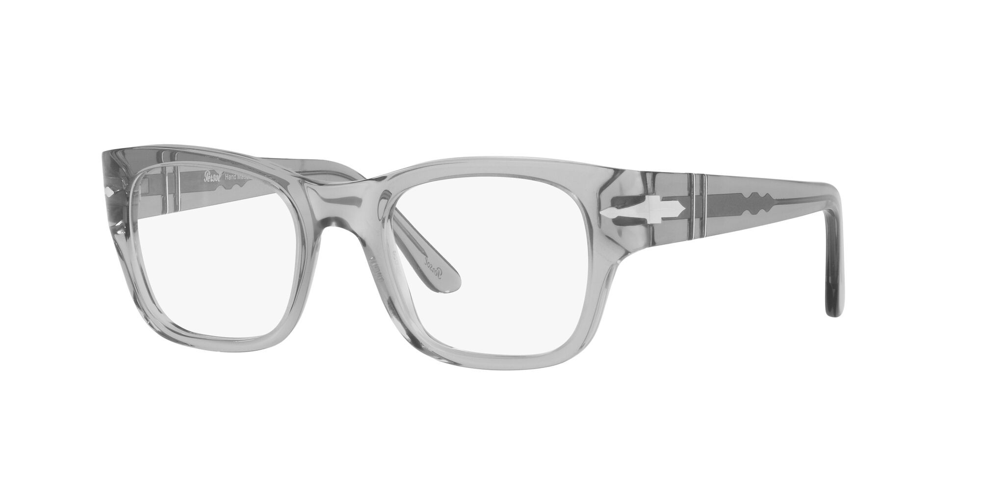 Occhiali da vista Persol PO 3297V (309) colore grigio trasparente forma rettangolare lenti lente demo