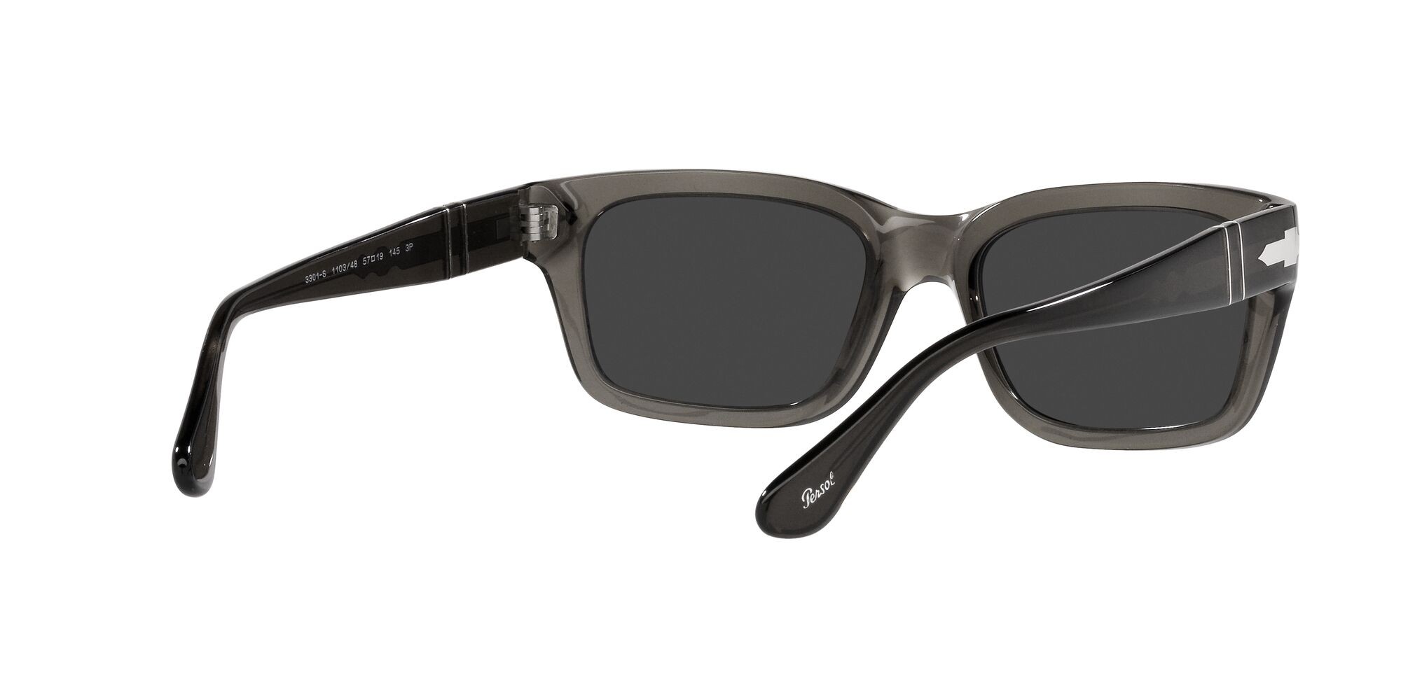 Occhiali da sole Persol PO 3301S (110348) colore opale fumo forma rettangolare lenti polarized grigio scuro