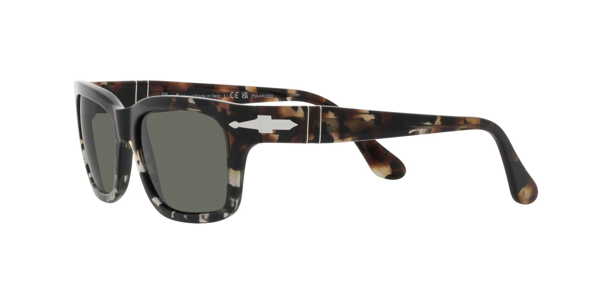 Occhiali da sole Persol PO 3301S (115958) colore brown cut grey tortoise forma rettangolare lenti polarized verde
