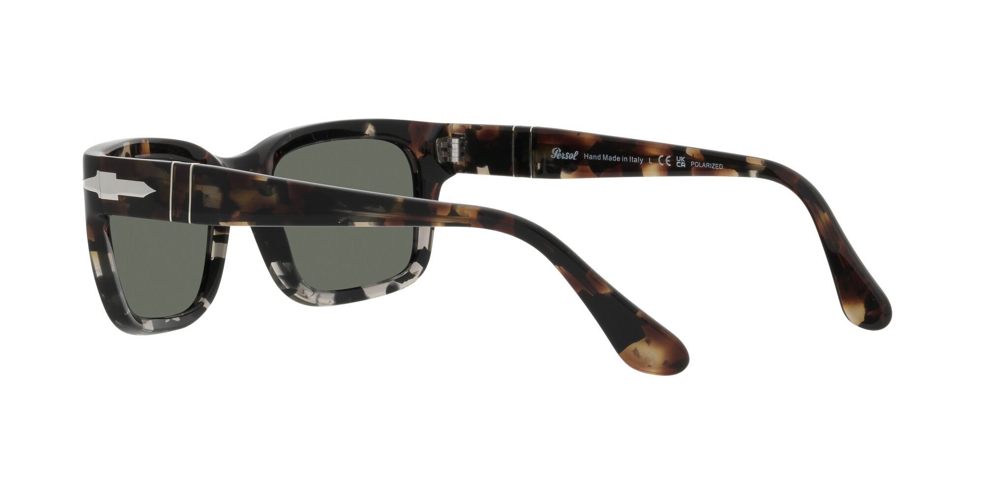 Occhiali da sole Persol PO 3301S (115958) colore brown cut grey tortoise forma rettangolare lenti polarized verde