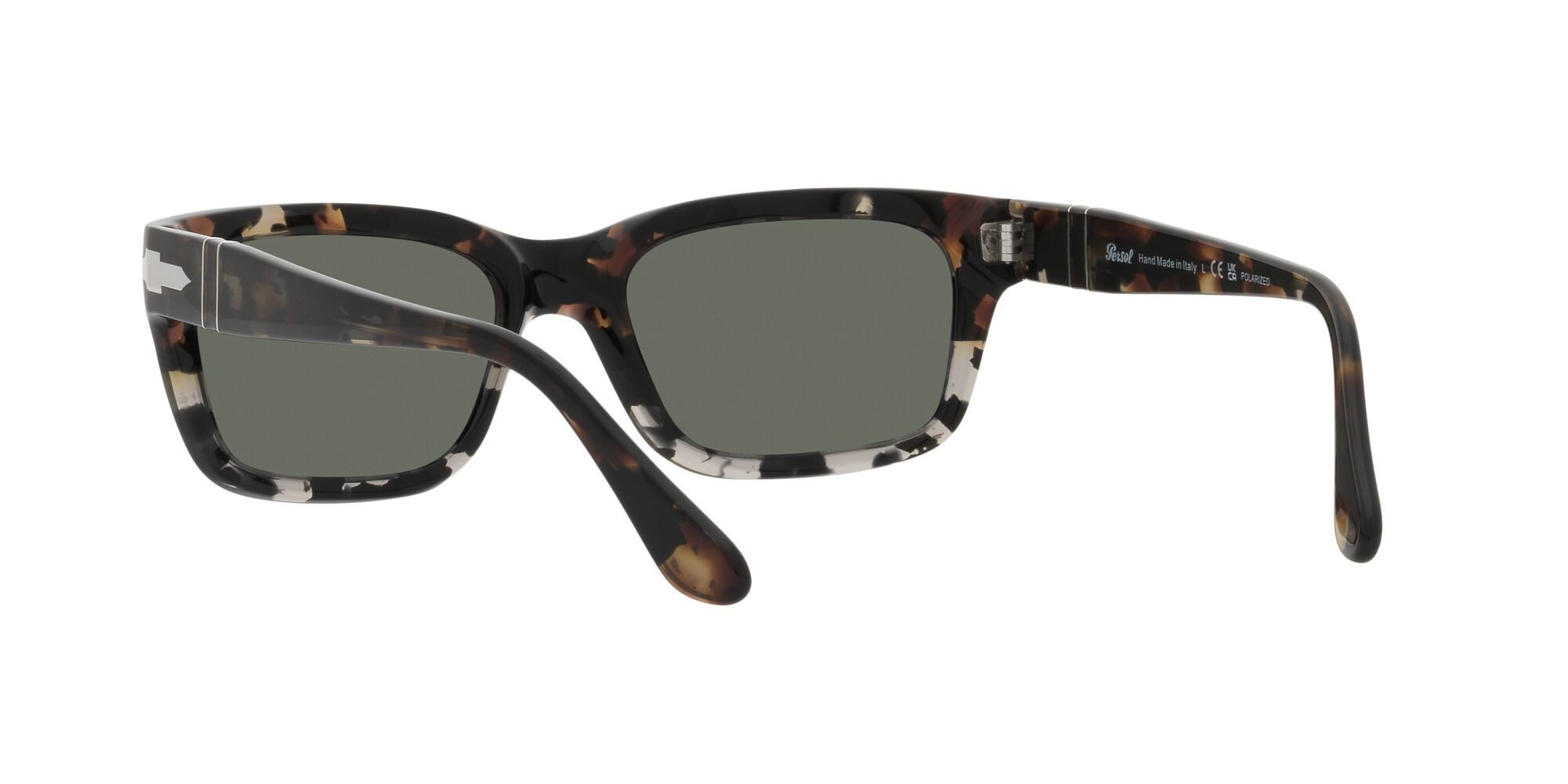 Occhiali da sole Persol PO 3301S (115958) colore brown cut grey tortoise forma rettangolare lenti polarized verde