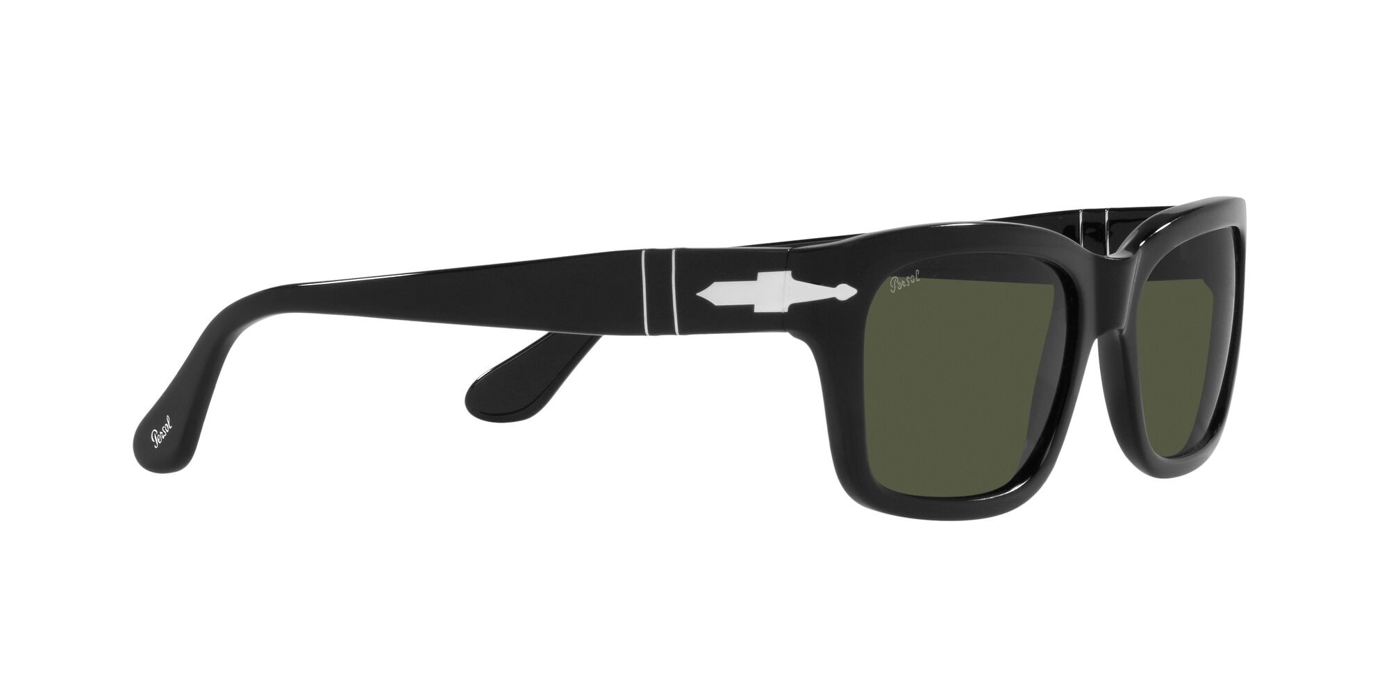 Occhiali da sole Persol PO 3301S (95/31) colore nero forma rettangolare lenti verde