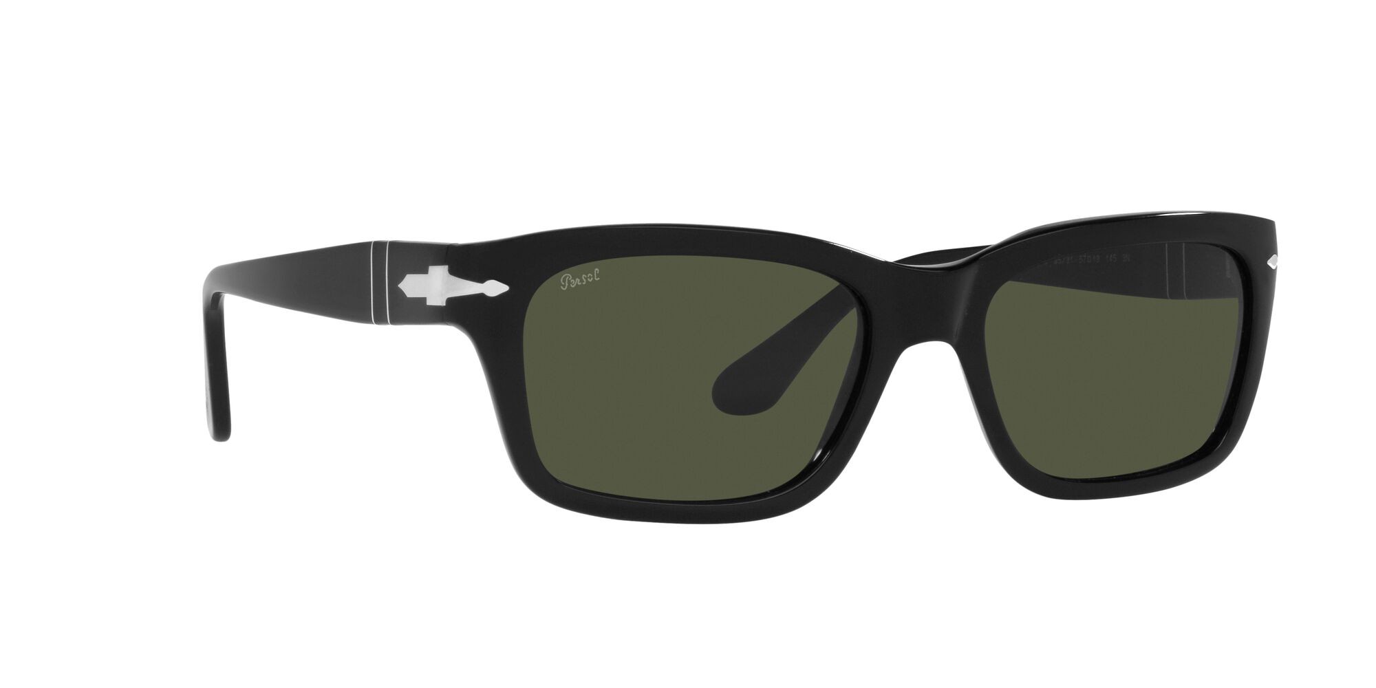 Occhiali da sole Persol PO 3301S (95/31) colore nero forma rettangolare lenti verde