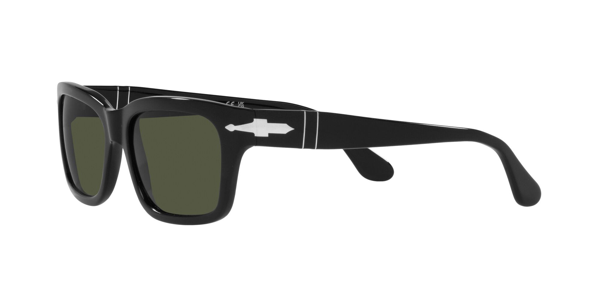 Occhiali da sole Persol PO 3301S (95/31) colore nero forma rettangolare lenti verde