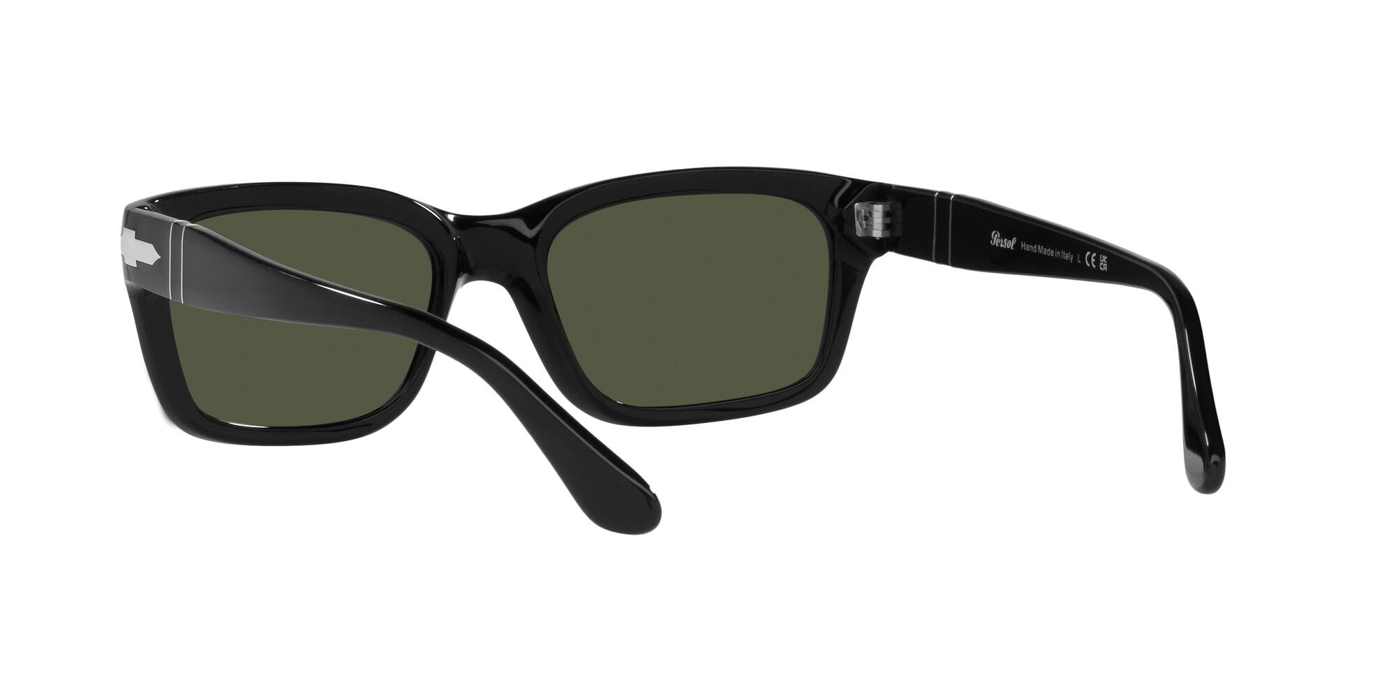 Occhiali da sole Persol PO 3301S (95/31) colore nero forma rettangolare lenti verde