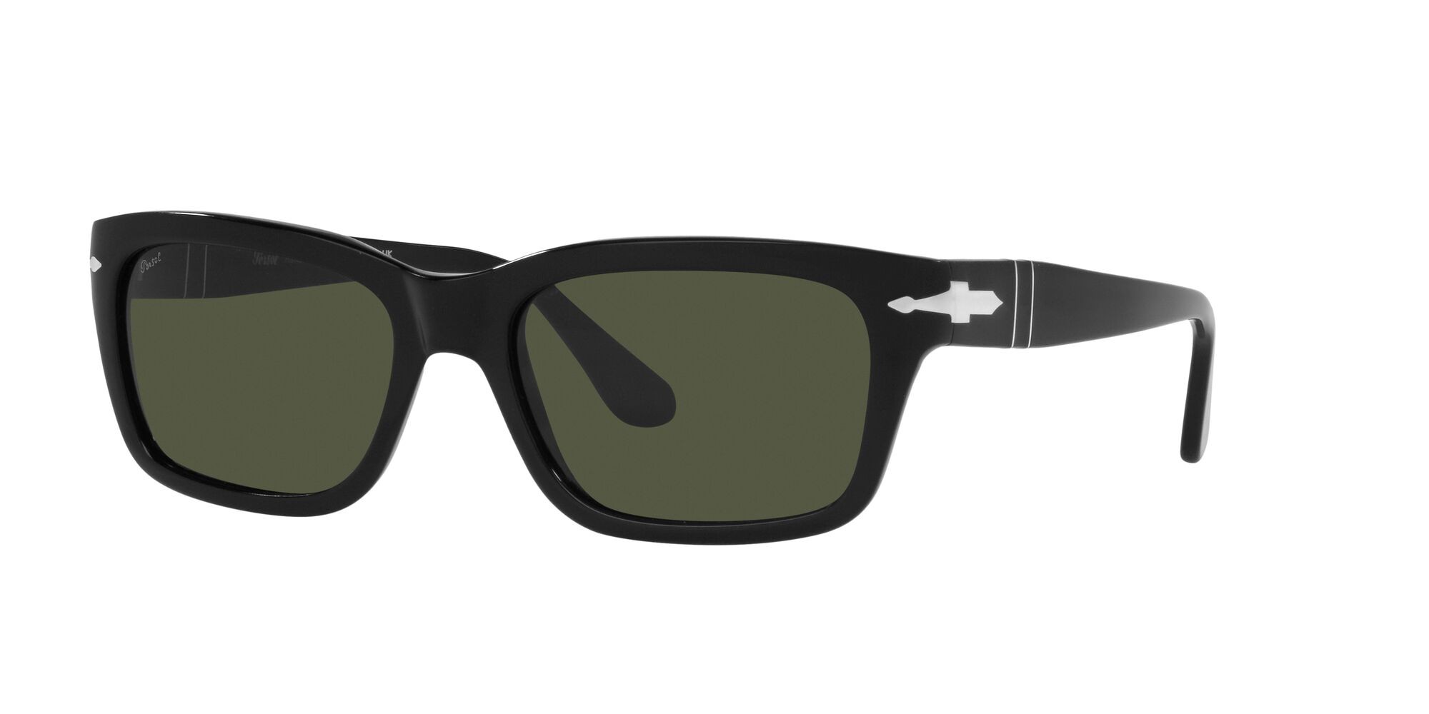 Occhiali da sole Persol PO 3301S (95/31) colore nero forma rettangolare lenti verde