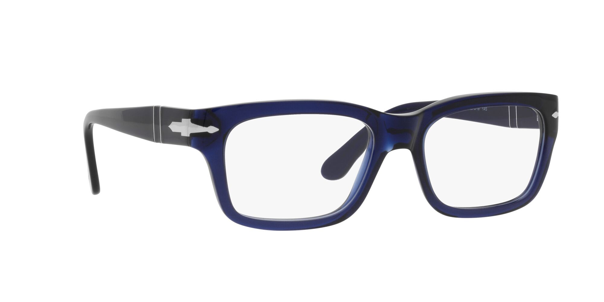 Eyeglasses Persol PO 3301V (181) color blu opale shape rectangle lenses lente demo