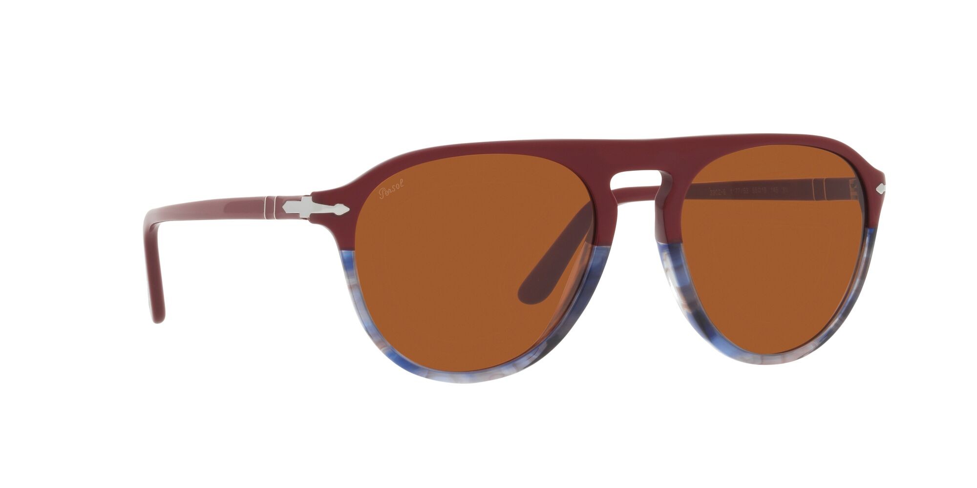 Occhiali da sole Persol PO 3302S (117753) colore bordeaux forma aviator lenti marrone