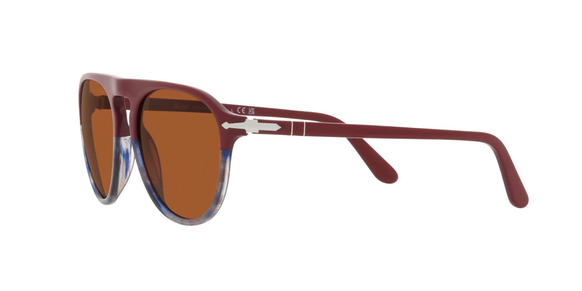 Occhiali da sole Persol PO 3302S (117753) colore bordeaux forma aviator lenti marrone