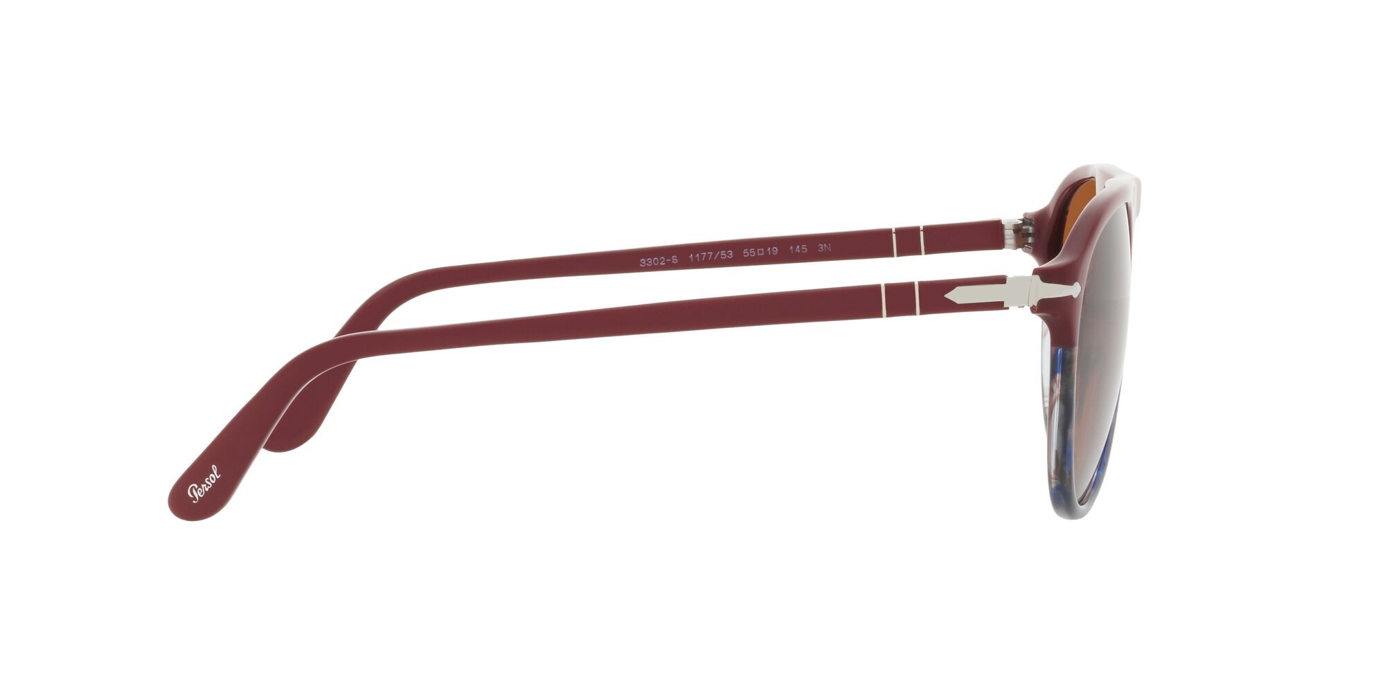 Occhiali da sole Persol PO 3302S (117753) colore bordeaux forma aviator lenti marrone