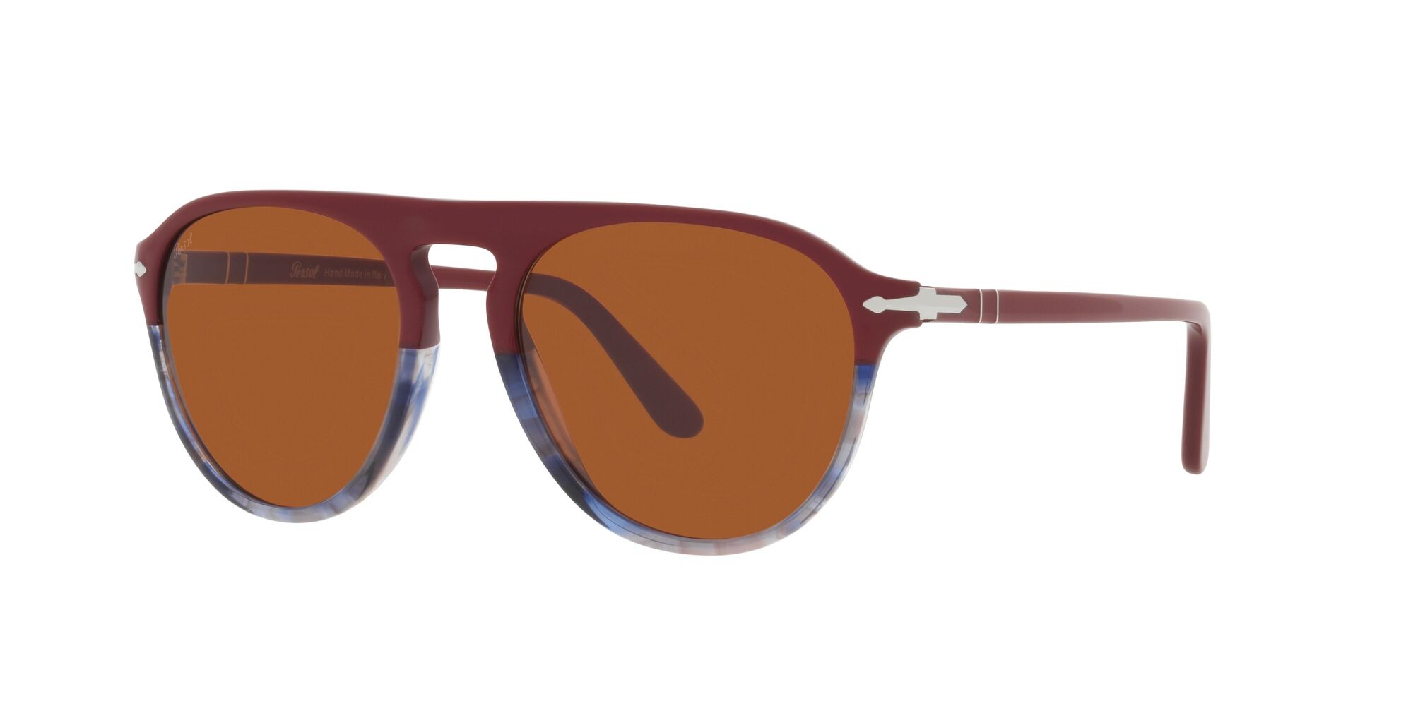 Occhiali da sole Persol PO 3302S (117753) colore bordeaux forma aviator lenti marrone