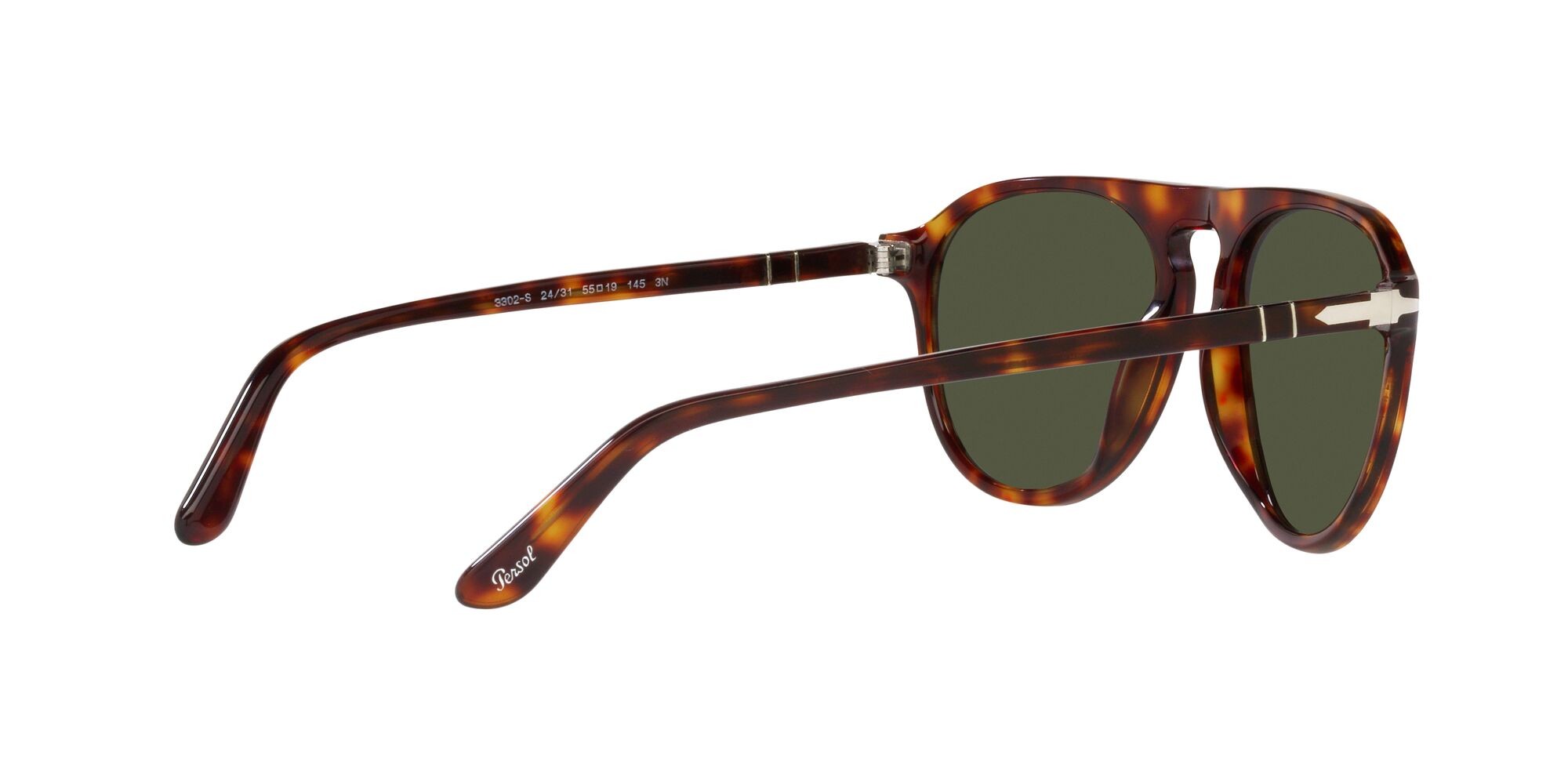 Occhiali da sole Persol PO 3302S (24/31) colore havana forma aviator lenti verde