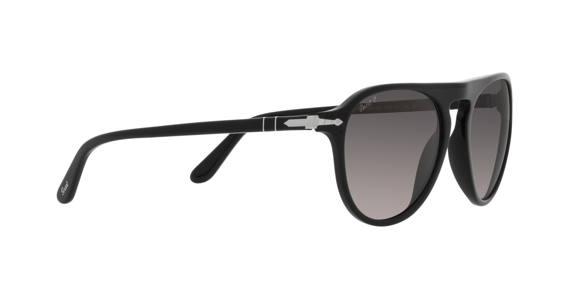 Occhiali da sole Persol PO 3302S (95/M3) colore nero forma aviator lenti polar grigia sfumata