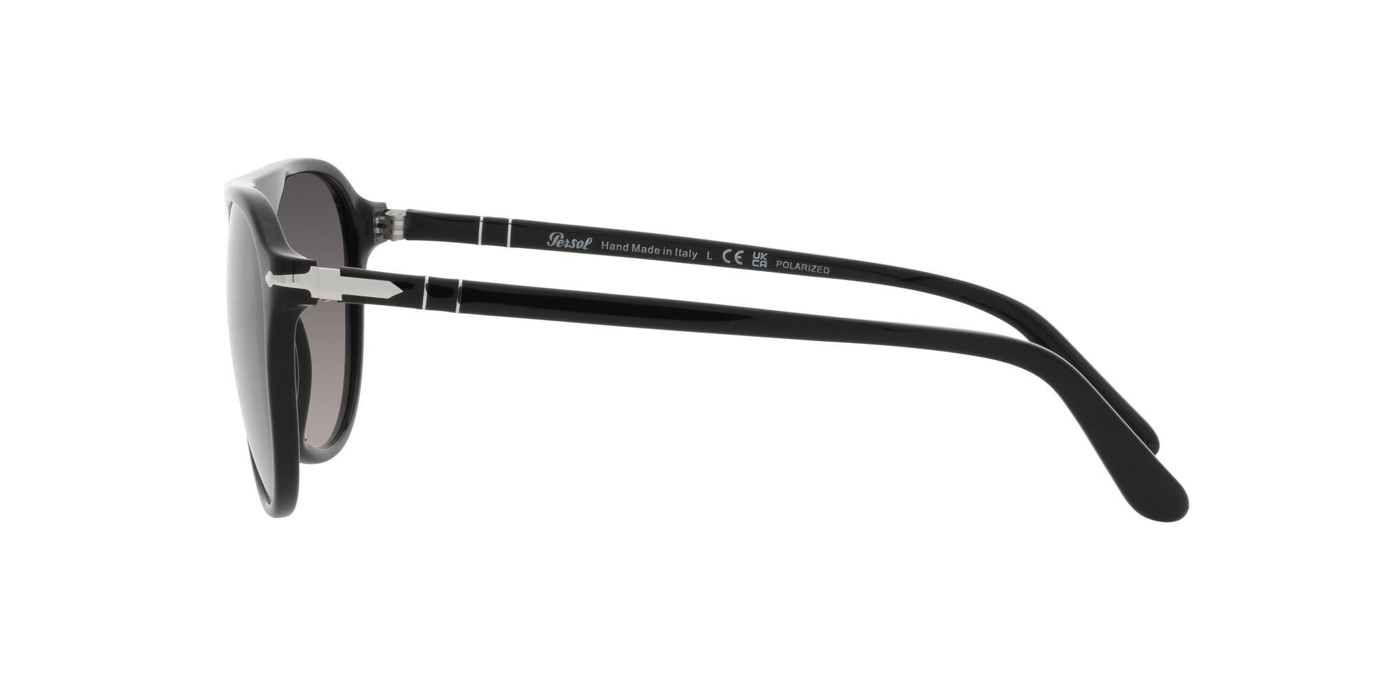 Occhiali da sole Persol PO 3302S (95/M3) colore nero forma aviator lenti polar grigia sfumata