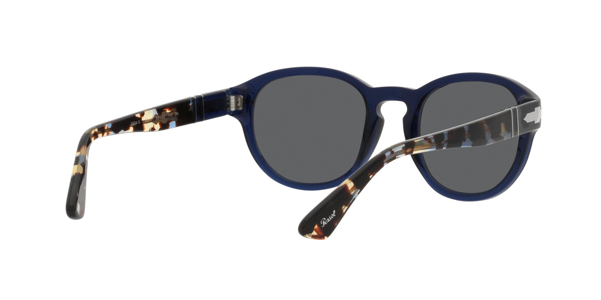 Sonnenbrillen Persol PO 3304S (1183B1) farbe blu opale form oval gläser grigio scuro
