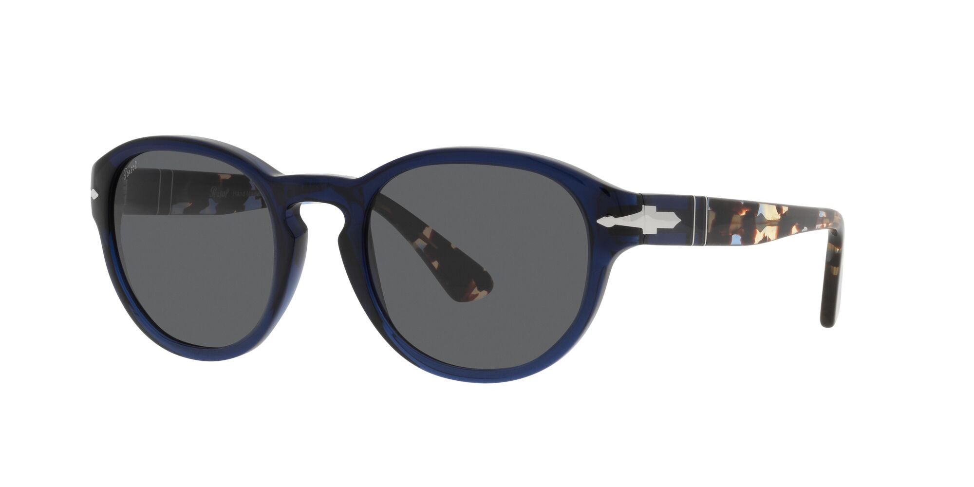 Sonnenbrillen Persol PO 3304S (1183B1) farbe blu opale form oval gläser grigio scuro