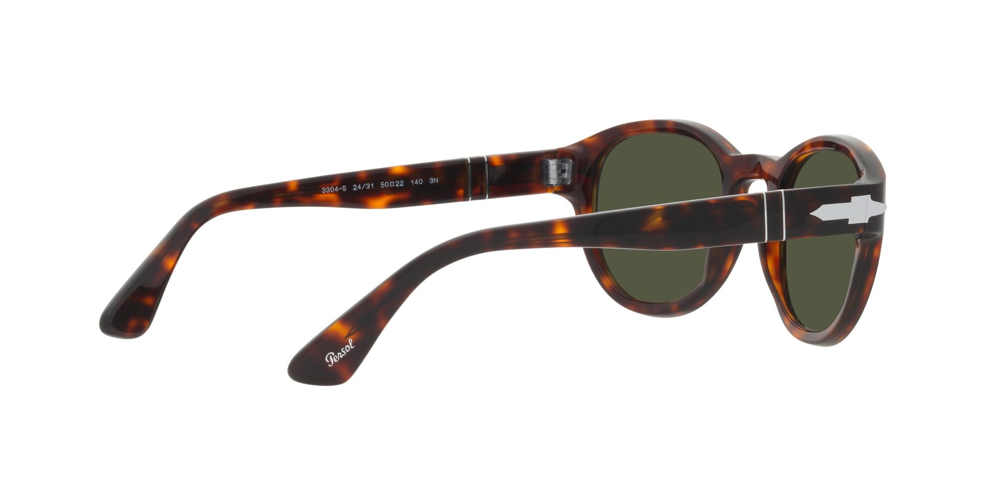 Occhiali da sole Persol PO 3304S (24/31) colore havana forma ovale lenti verde