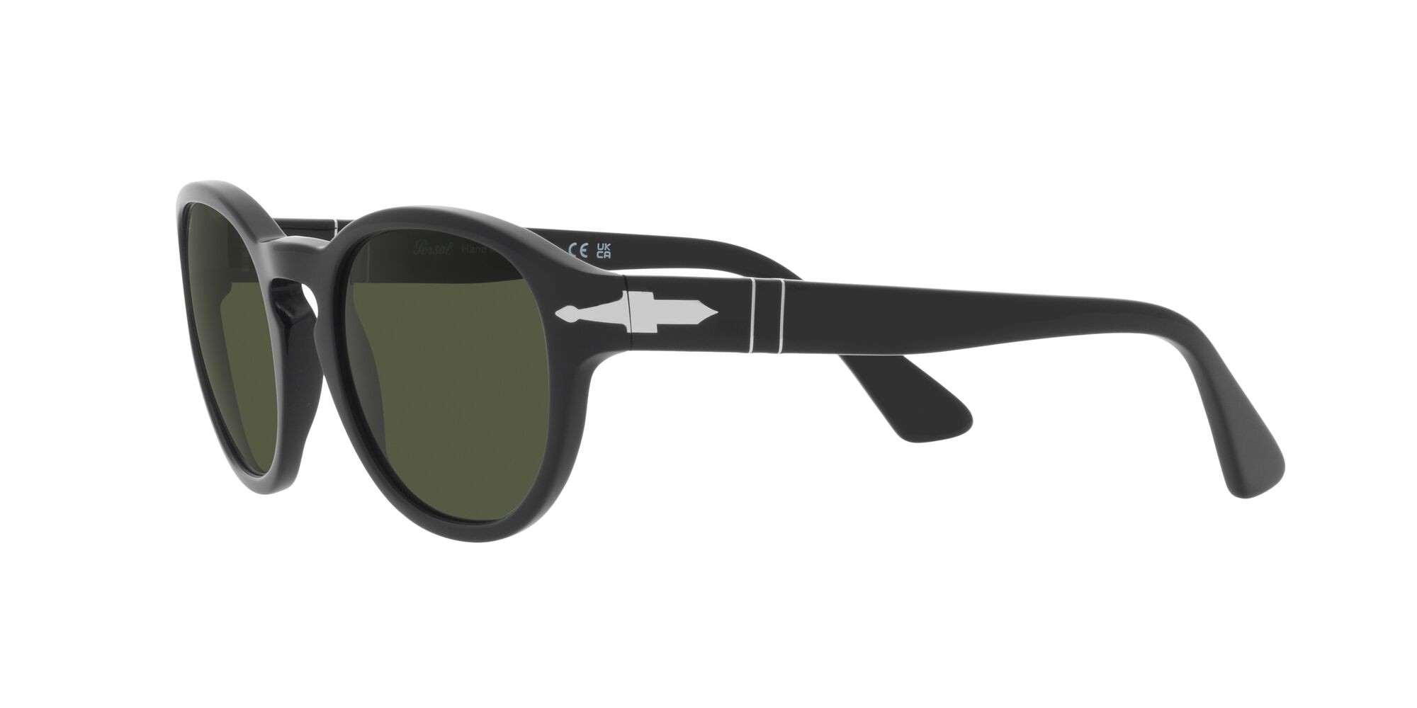 Occhiali da sole Persol PO 3304S (95/31) colore nero forma ovale lenti verde