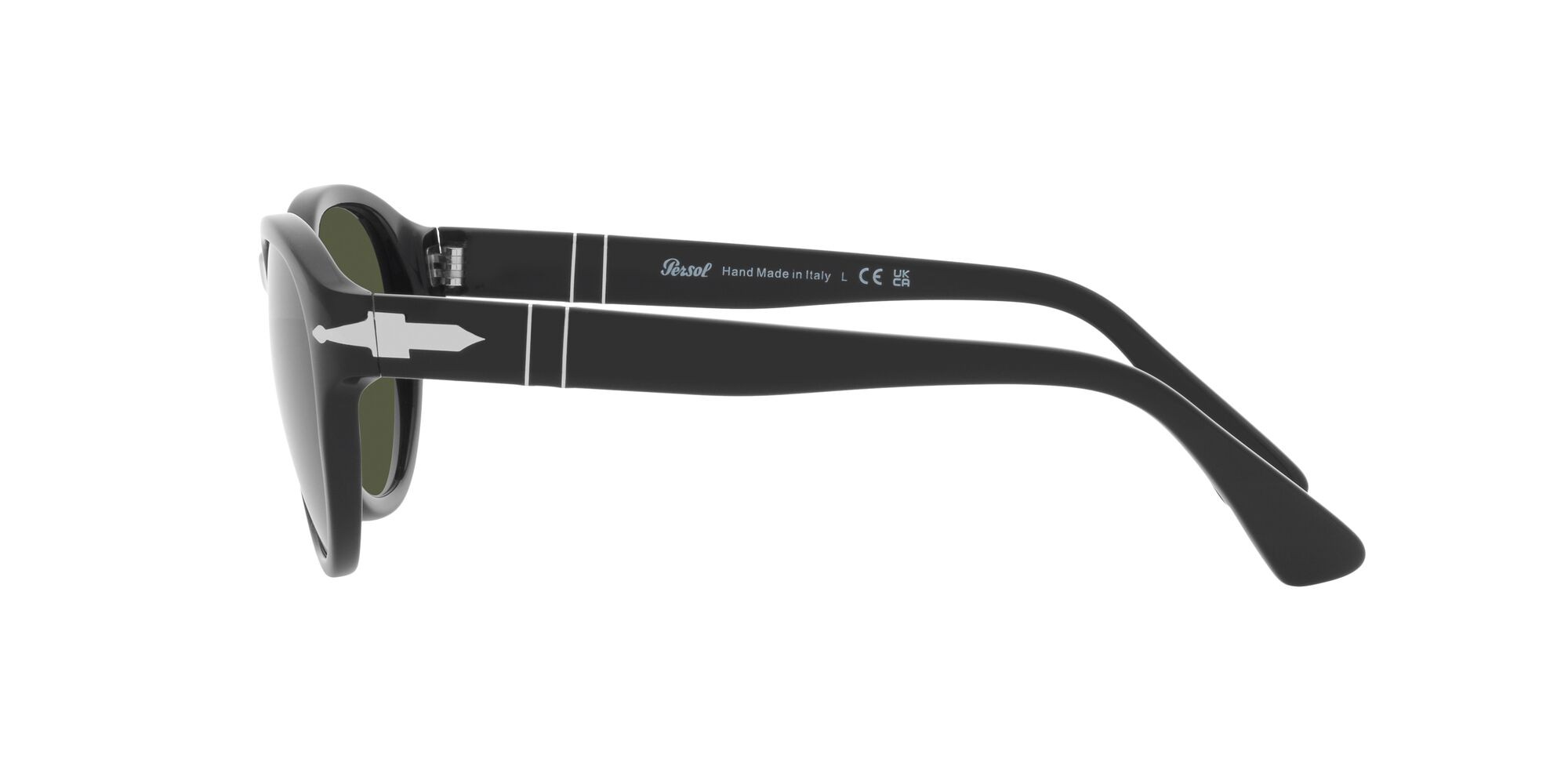Occhiali da sole Persol PO 3304S (95/31) colore nero forma ovale lenti verde
