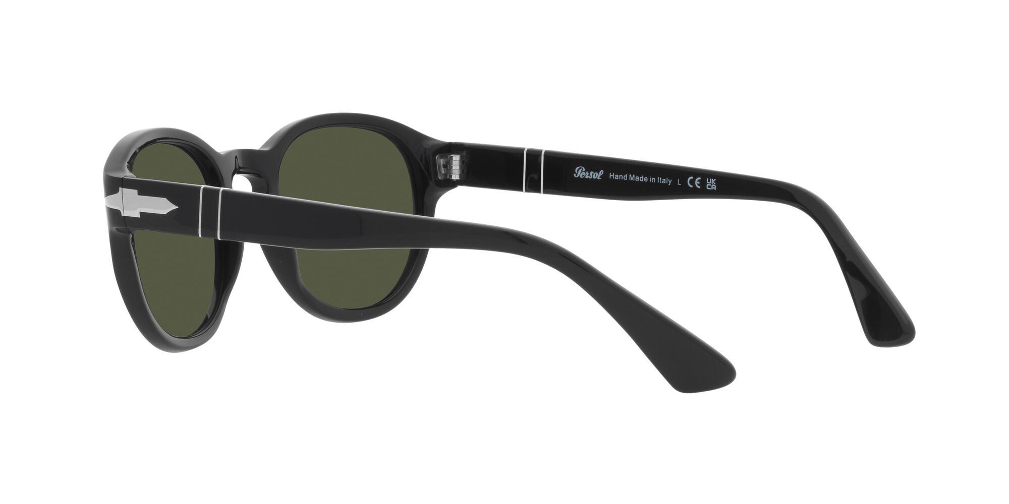 Occhiali da sole Persol PO 3304S (95/31) colore nero forma ovale lenti verde