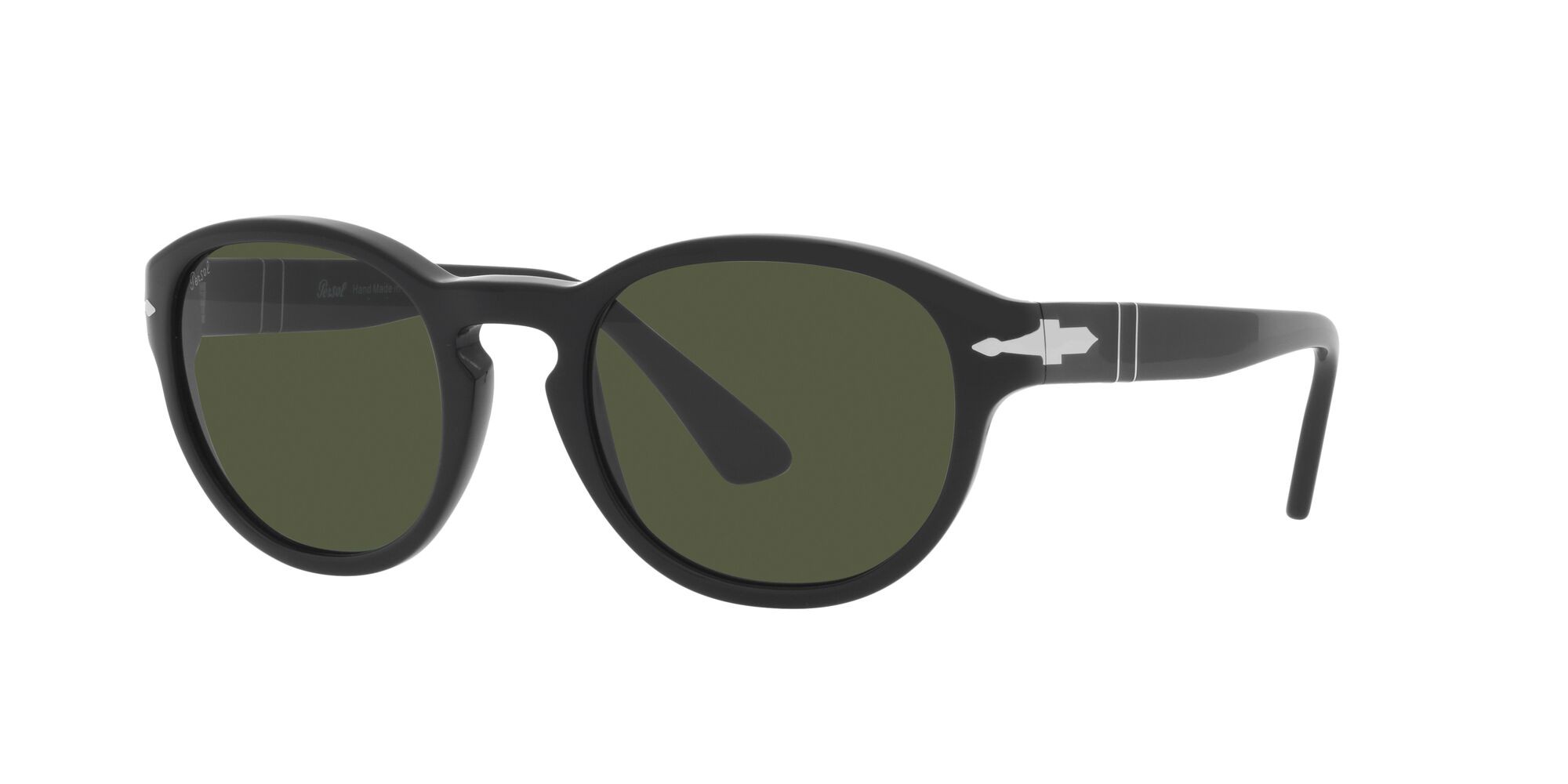 Occhiali da sole Persol PO 3304S (95/31) colore nero forma ovale lenti verde