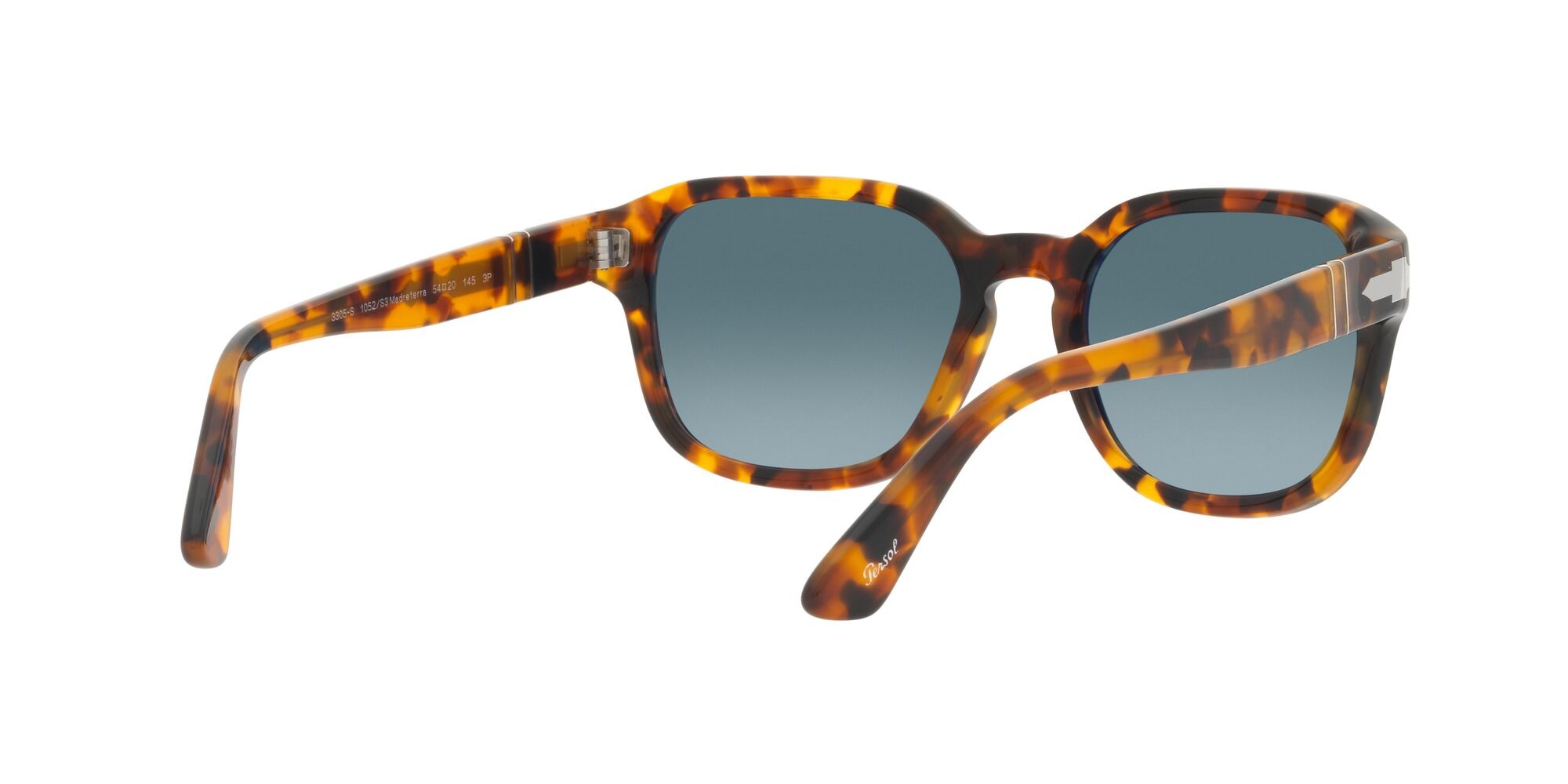 Occhiali da sole Persol PO 3305S (1052S3) colore madreterra forma ovale lenti blue polarized