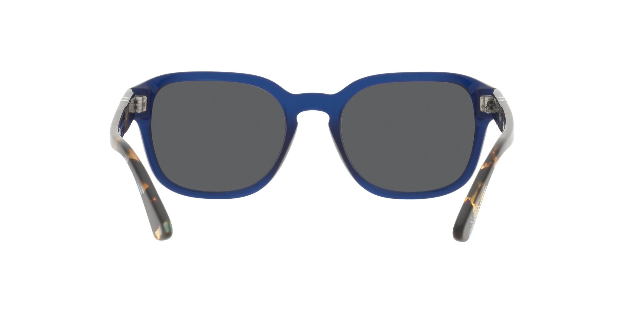 Occhiali da sole Persol PO 3305S (1183B1) colore blu opale forma ovale lenti grigio scuro