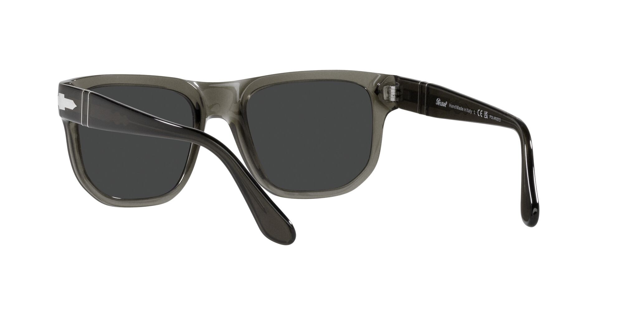 Sunglasses Persol PO 3306S (110348) color opale fumo shape square lenses polarized grigio scuro