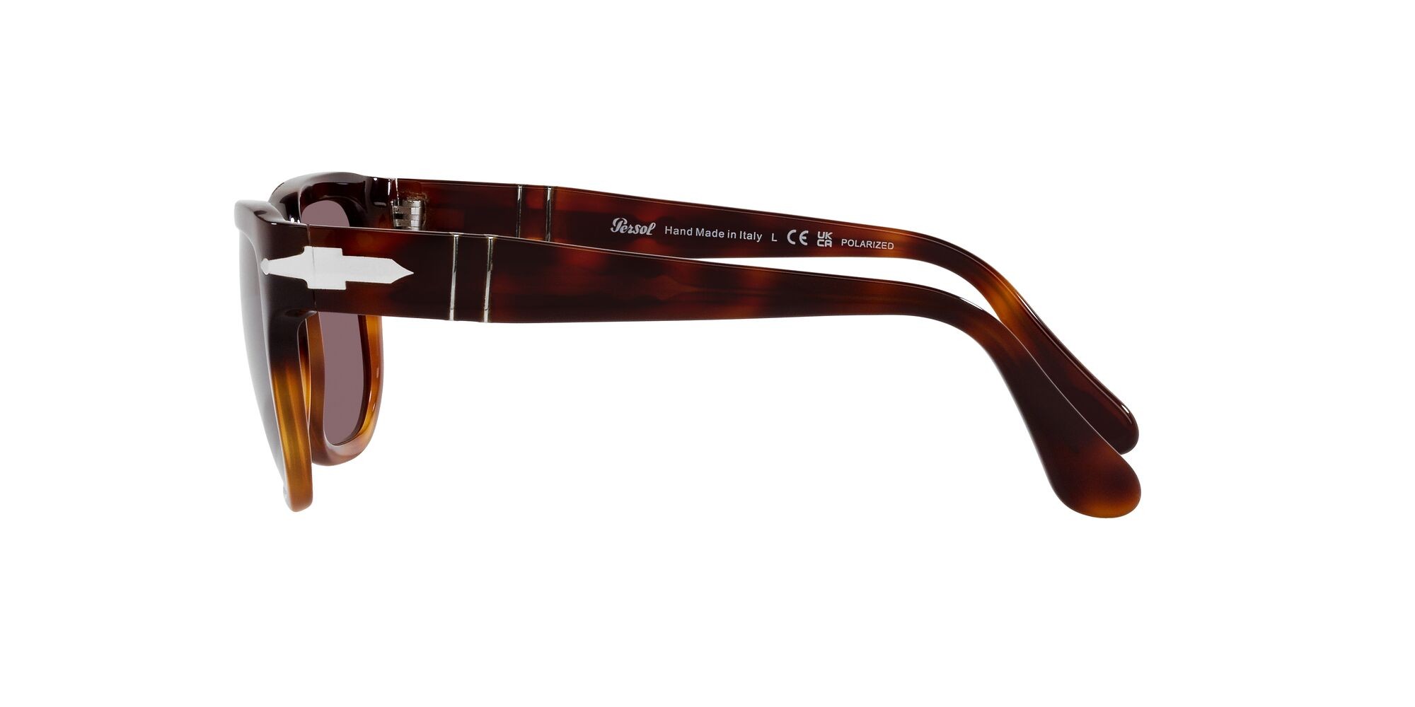 Occhiali da sole Persol PO 3306S (1160AF) colore brown cut light brown tortoise forma quadrato lenti polarizzata violetto scuro