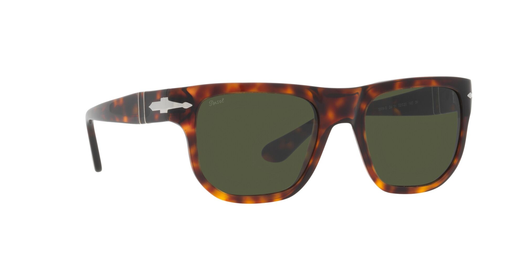 Occhiali da sole Persol PO 3306S (24/31) colore havana forma quadrato lenti verde