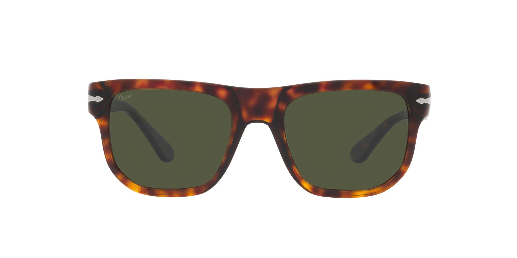 Occhiali da sole Persol PO 3306S (24/31) colore havana forma quadrato lenti verde