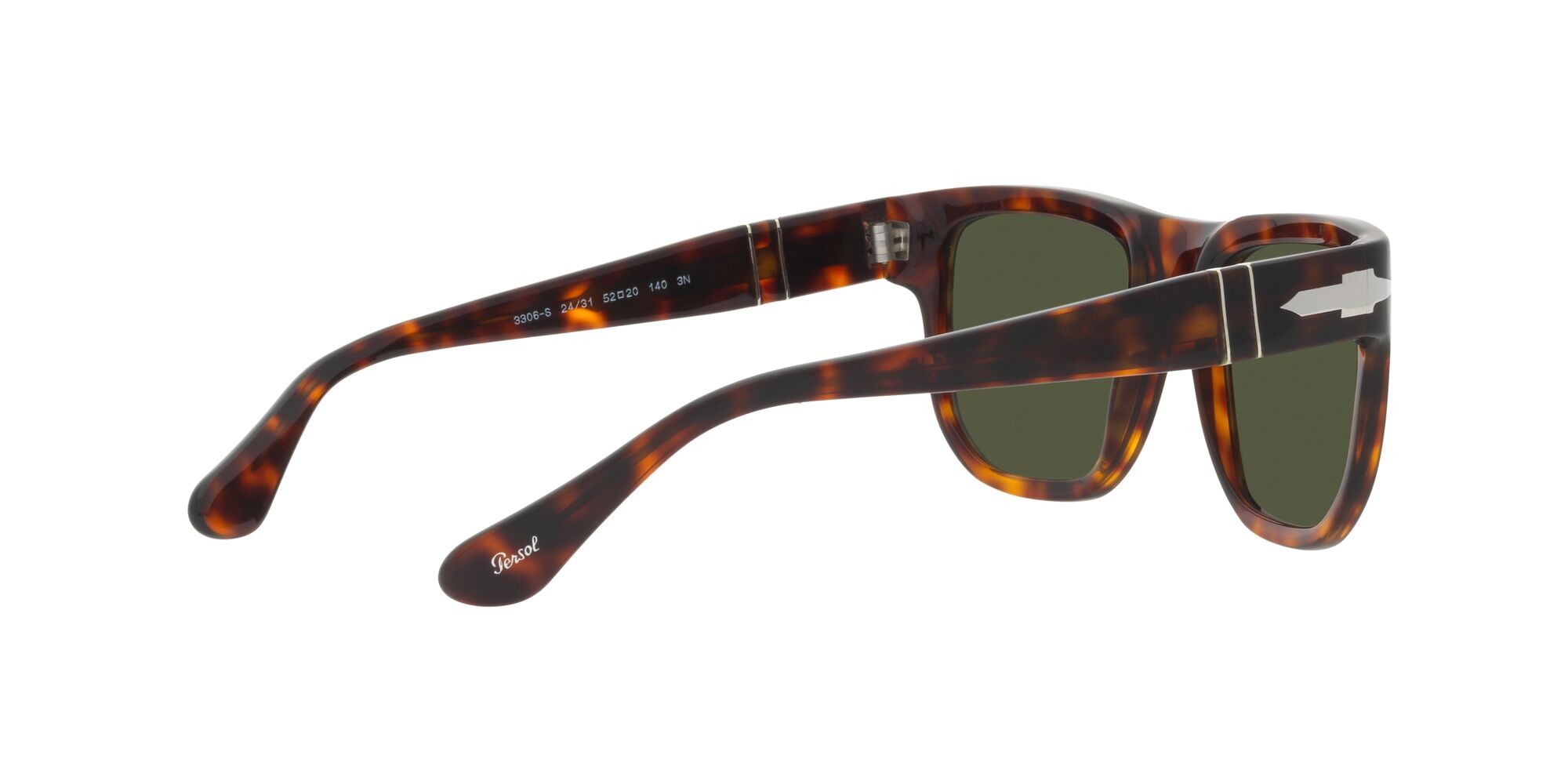 Occhiali da sole Persol PO 3306S (24/31) colore havana forma quadrato lenti verde
