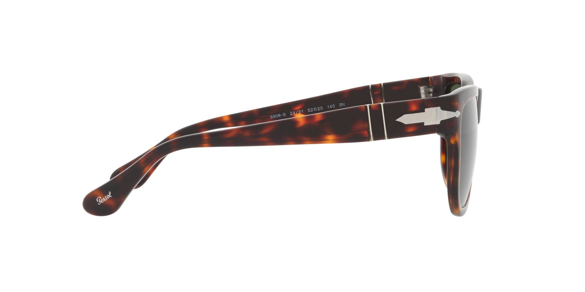 Occhiali da sole Persol PO 3306S (24/31) colore havana forma quadrato lenti verde