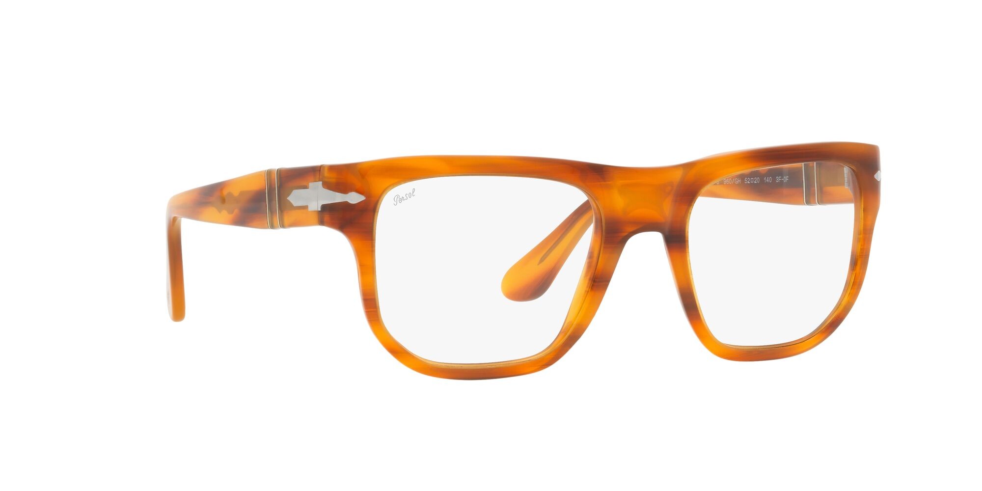 Occhiali da sole Persol PO 3306S (960/GH) colore striato marrone forma quadrato lenti transition grey
