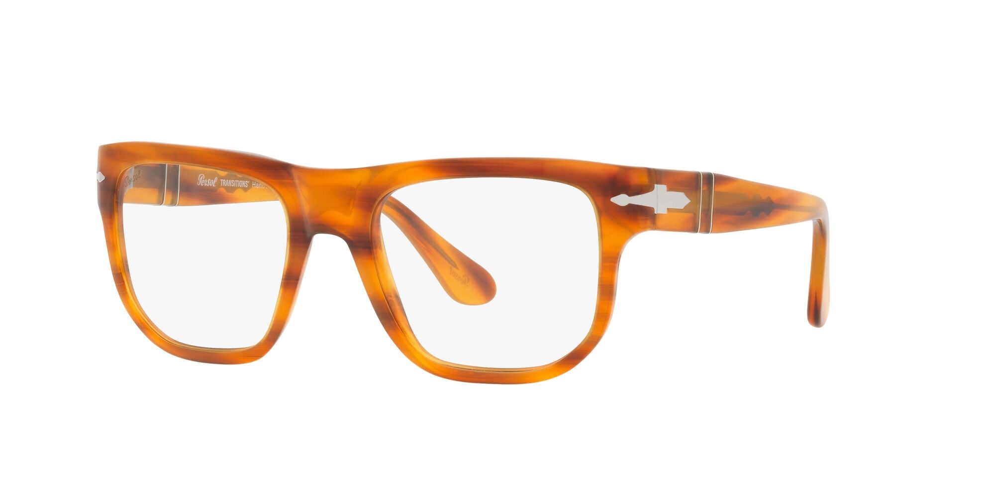 Occhiali da sole Persol PO 3306S (960/GH) colore striato marrone forma quadrato lenti transition grey