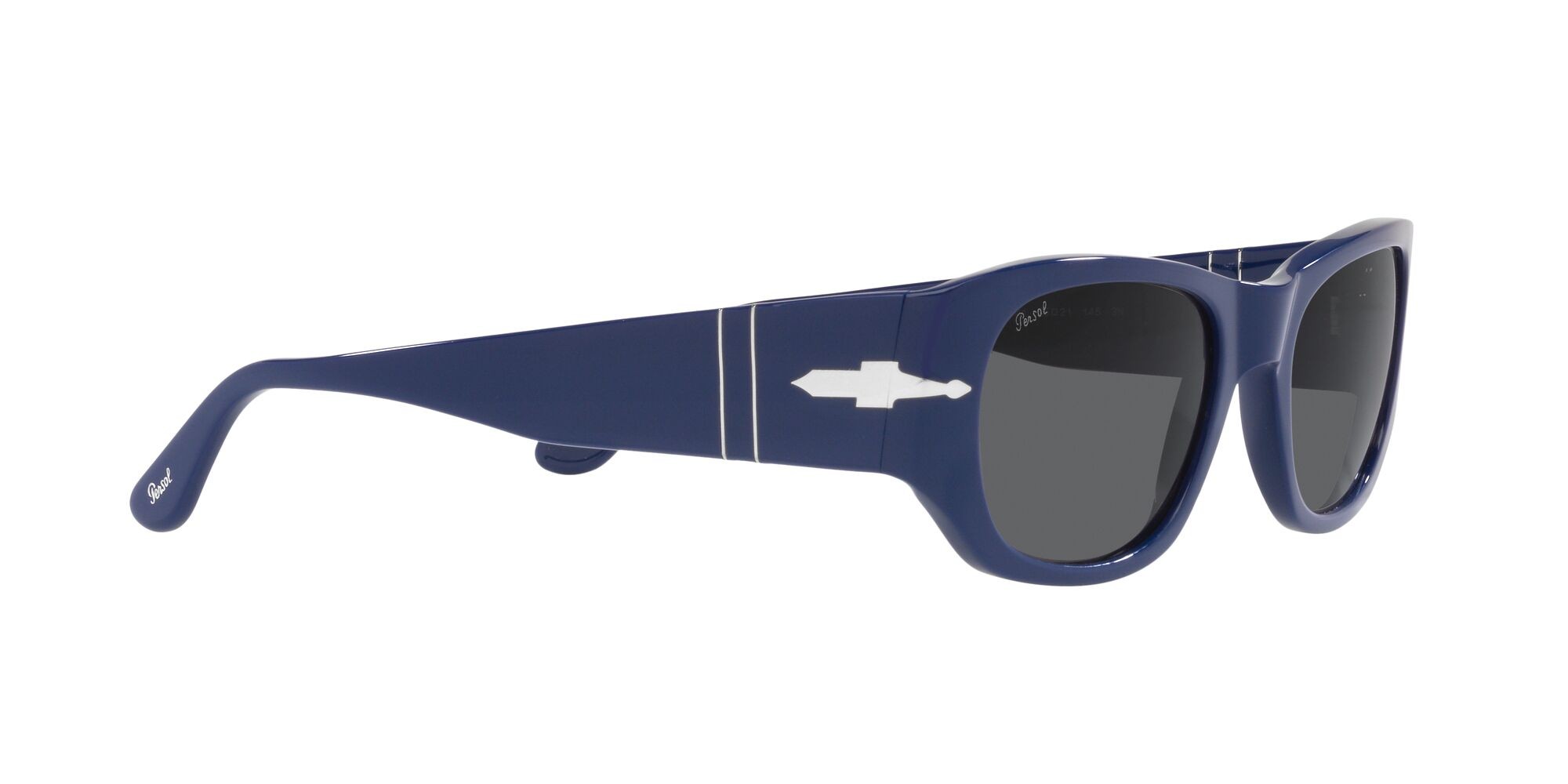 Occhiali da sole Persol PO 3307S (1170B1) colore blu forma quadrato lenti grigio scuro