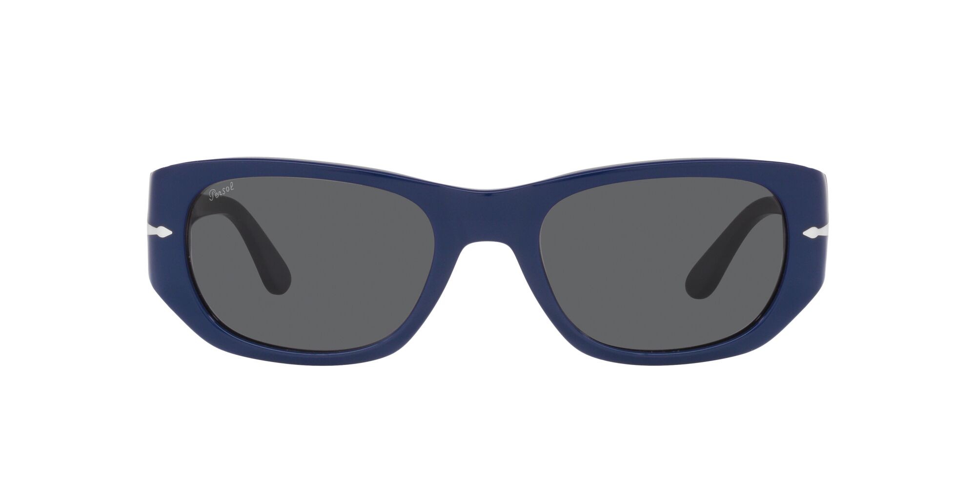 Occhiali da sole Persol PO 3307S (1170B1) colore blu forma quadrato lenti grigio scuro