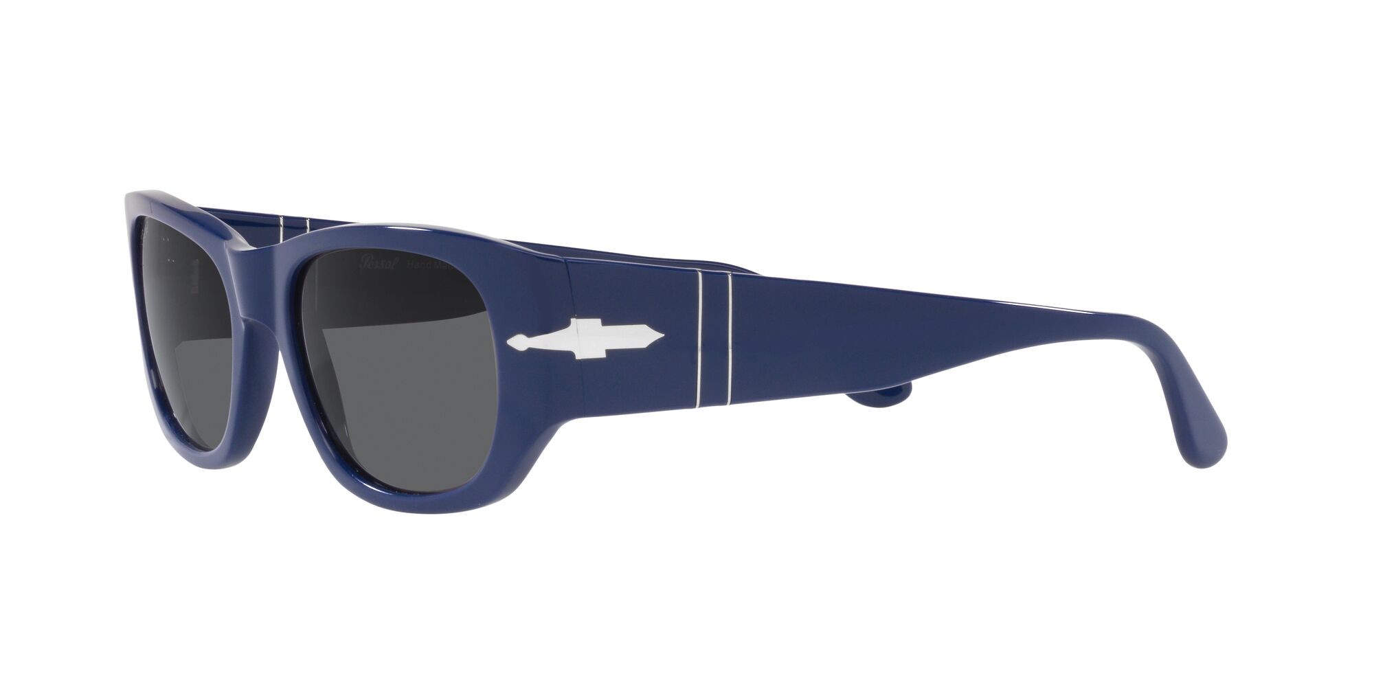 Occhiali da sole Persol PO 3307S (1170B1) colore blu forma quadrato lenti grigio scuro