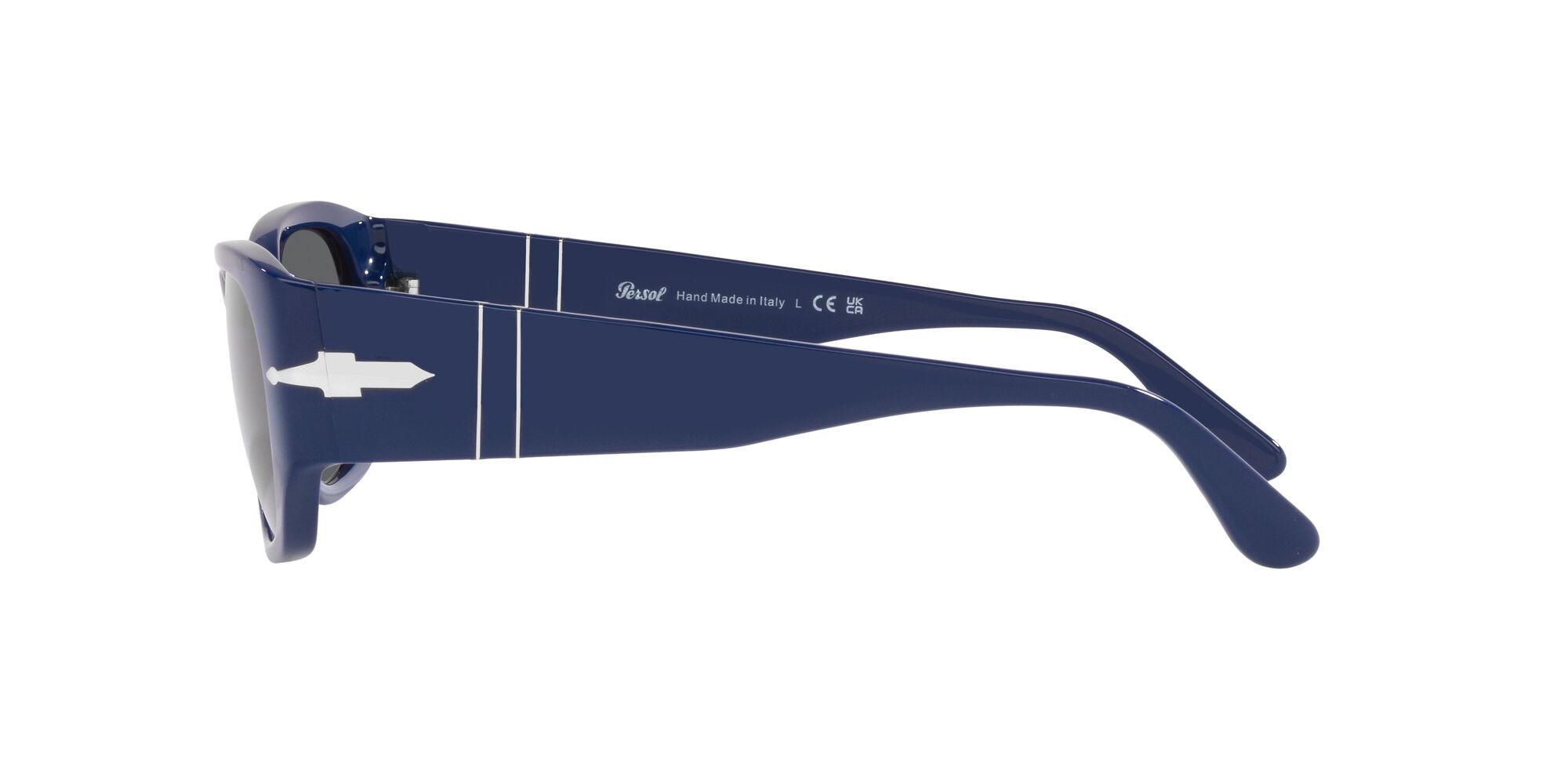 Occhiali da sole Persol PO 3307S (1170B1) colore blu forma quadrato lenti grigio scuro
