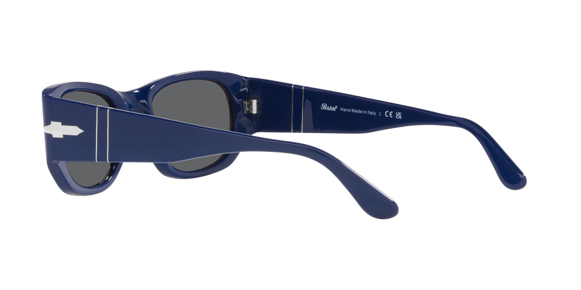 Occhiali da sole Persol PO 3307S (1170B1) colore blu forma quadrato lenti grigio scuro