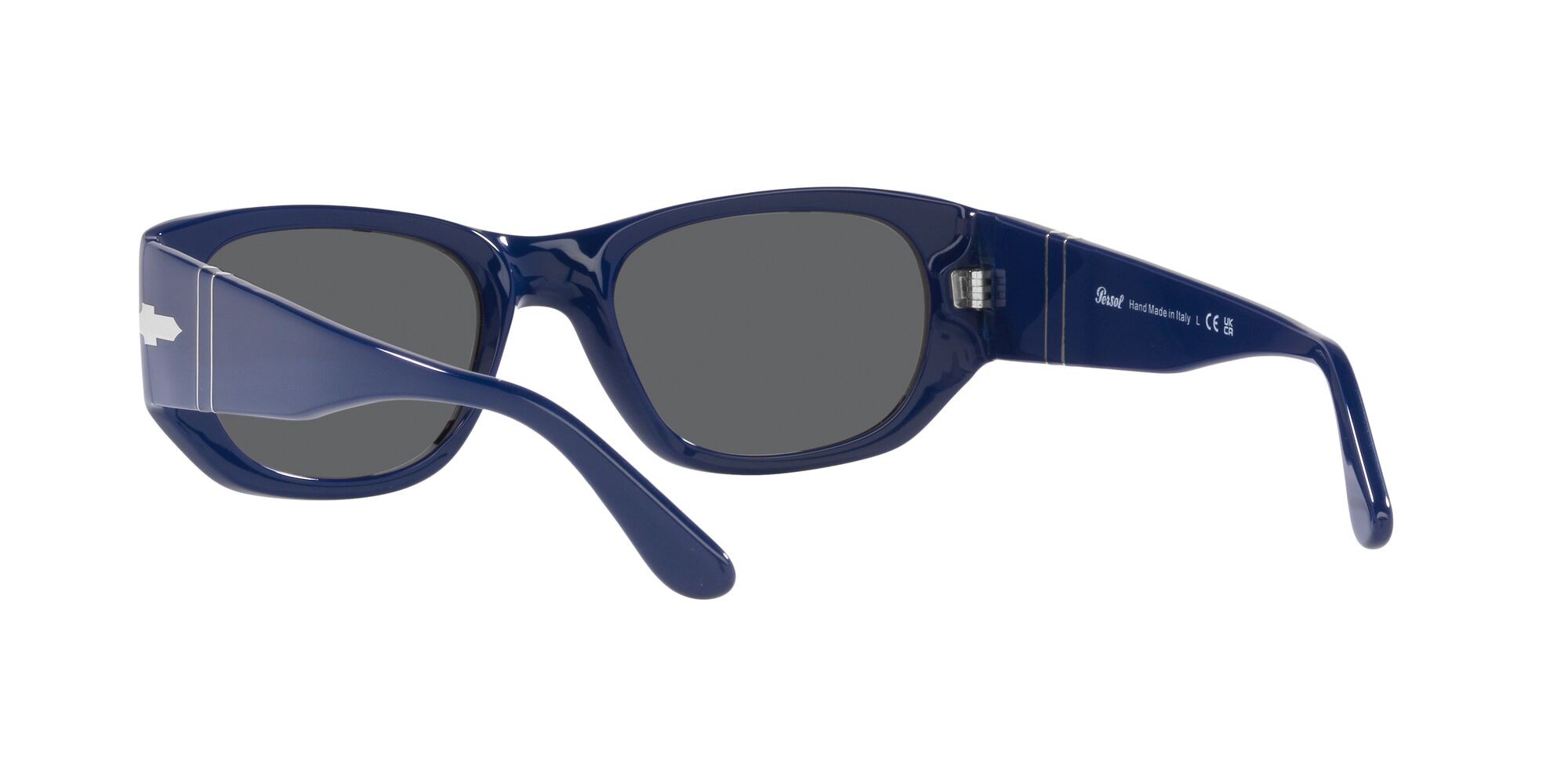 Occhiali da sole Persol PO 3307S (1170B1) colore blu forma quadrato lenti grigio scuro