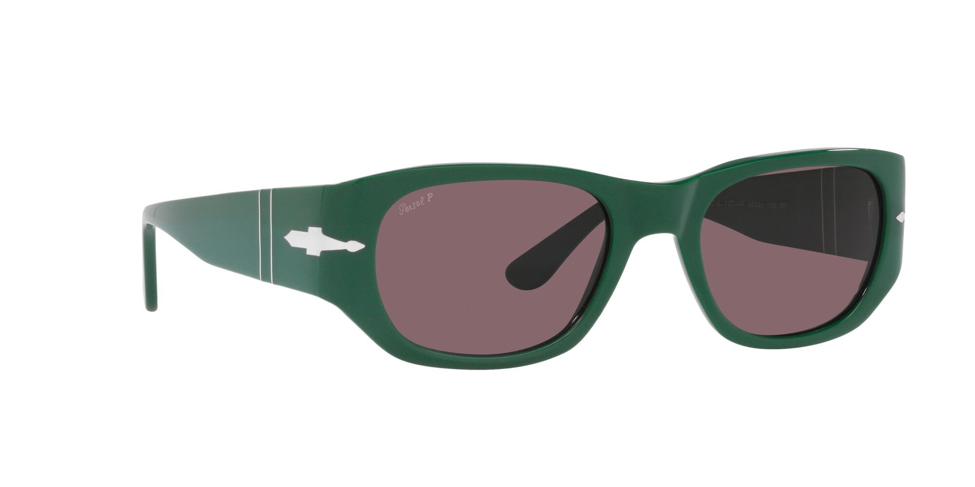 Occhiali da sole Persol PO 3307S (1171AF) colore verde forma quadrato lenti polarizzata nero