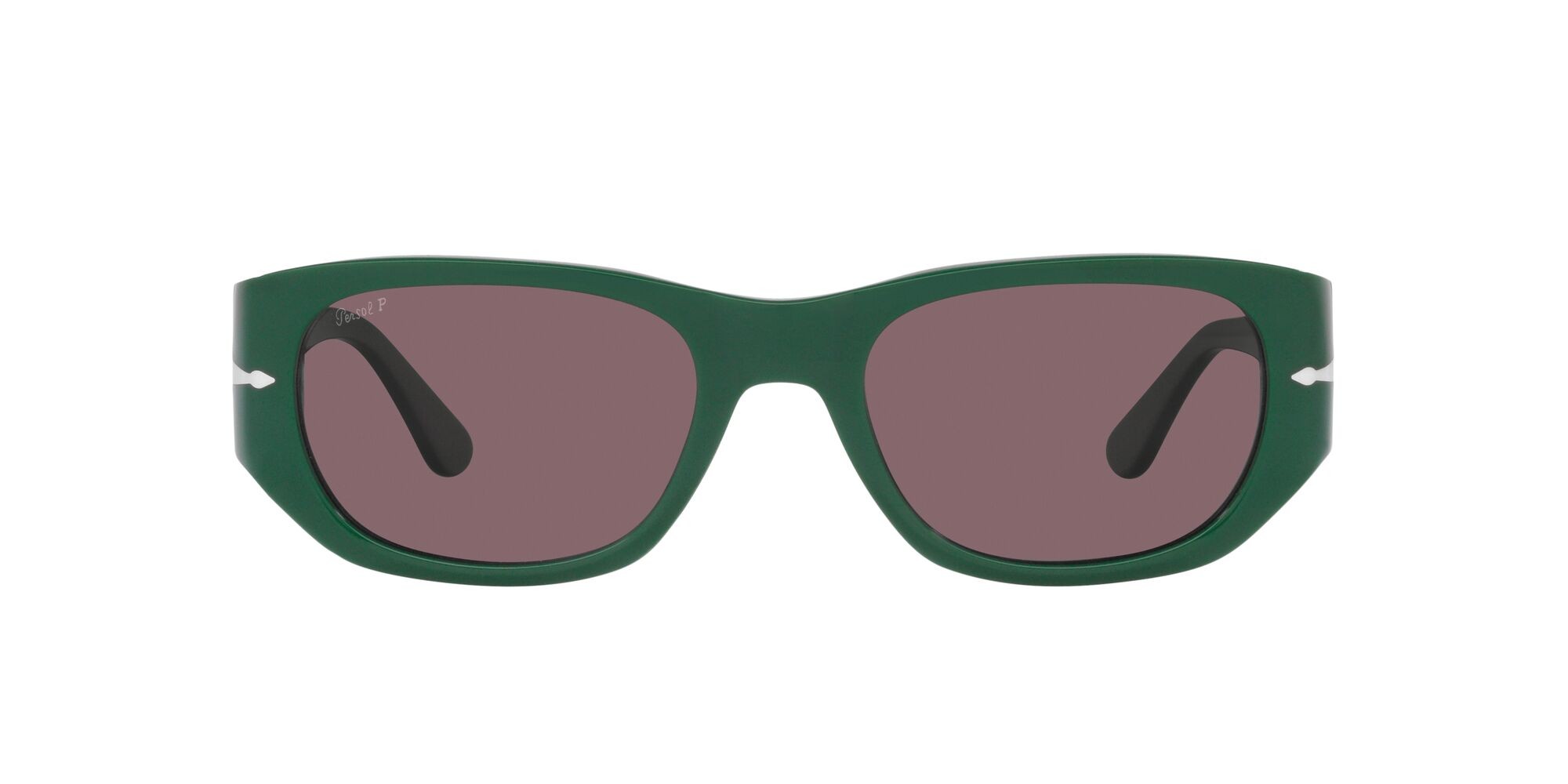 Occhiali da sole Persol PO 3307S (1171AF) colore verde forma quadrato lenti polarizzata nero